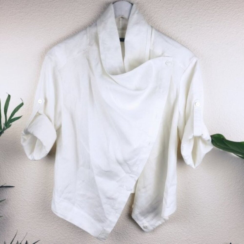 Stella Carakasi 100% Linen Asymmetrical Top size S Lagenlook Minimalist Boho